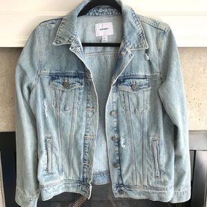 Distressed Denim Jacket - M